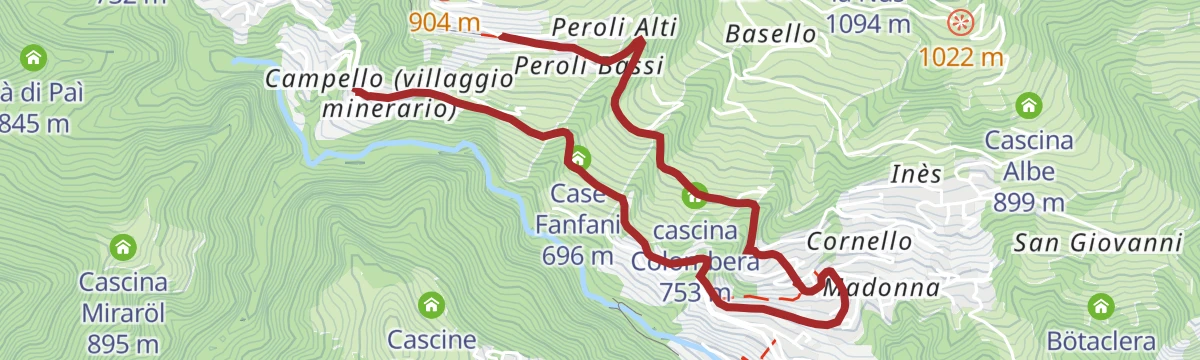 Route map: Miniera Costa Jels (BG) e dintorni di Oneta